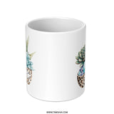 Succulent Mug, Leopard Print Mug, Crystal Mug, Plant Lover Gift, Aesthetic Mug, Unique Mug Design, Coffee Mug Gift Idea (139) - Tawshia