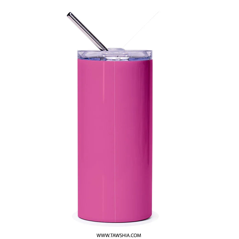 Sleek Tall Pink Travel Tumbler with Straw product type