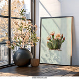 Blooming Cactus Framed Wall Art, Desert Flower Print, Botanical Art, Southwest Decor, Home Decor, Trendy Wall Art, Ready to Hang Art - Tawshia