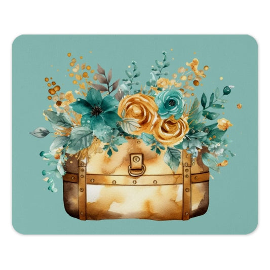 Floral Trunk Mouse Pad, Watercolor Flower Bouquet, Rustic Desk Decor, Cute Office Gift, Aesthetic Mousepad, Unique Desk Accessories - Tawshia
