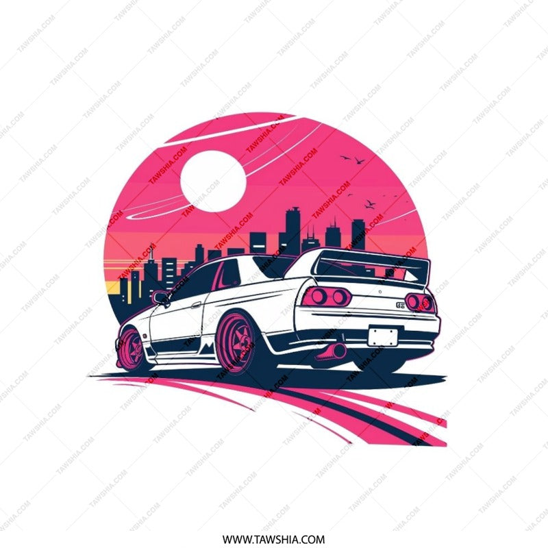 Skyline R32 Pillow, JDM Car Pillow, Japanese Car, Cityscape Art, Car Art, Car Lover Gift, Throw Pillow, Cushion Cover, Home Decor - Tawshia