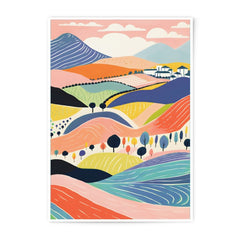 Colorful Landscape Photographic Print, Abstract Countryside Art Print, Rolling Hills Wall Decor, Modern Nature Photography, Home Art - Tawshia