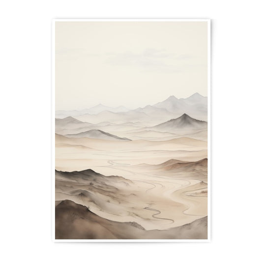 Mountain Range Photographic Print, Landscape Art Print, Nature Photography, Asian Inspired Wall Art, Serene Home Decor, Minimalist Photo - Tawshia