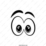 Cartoon Eyes Pocket Mirror, Cute Funny Face Mirror, Novelty Gift, Expressive Look, Compact Mirror, Cosmetic Mirror - Tawshia