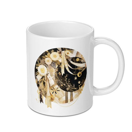 Boho Chic Mug, Celestial Pattern Coffee Mug, Feedback Quote Mug, Minimalist Decor Mug, Unique Gift Idea - Tawshia