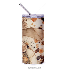 Floral Tumbler, Vintage Floral Design, Elegant Tumbler, Flower Power, Botanical Tumbler, Elegant Drinkware, Trendy Tumbler - Tawshia