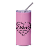 Sister Tumbler, Sister Gift, Sister Saying, Sister Connected By Heart, Pink Sister Tumbler, Gift For Sister, Sister Birthday Gift - Tawshia