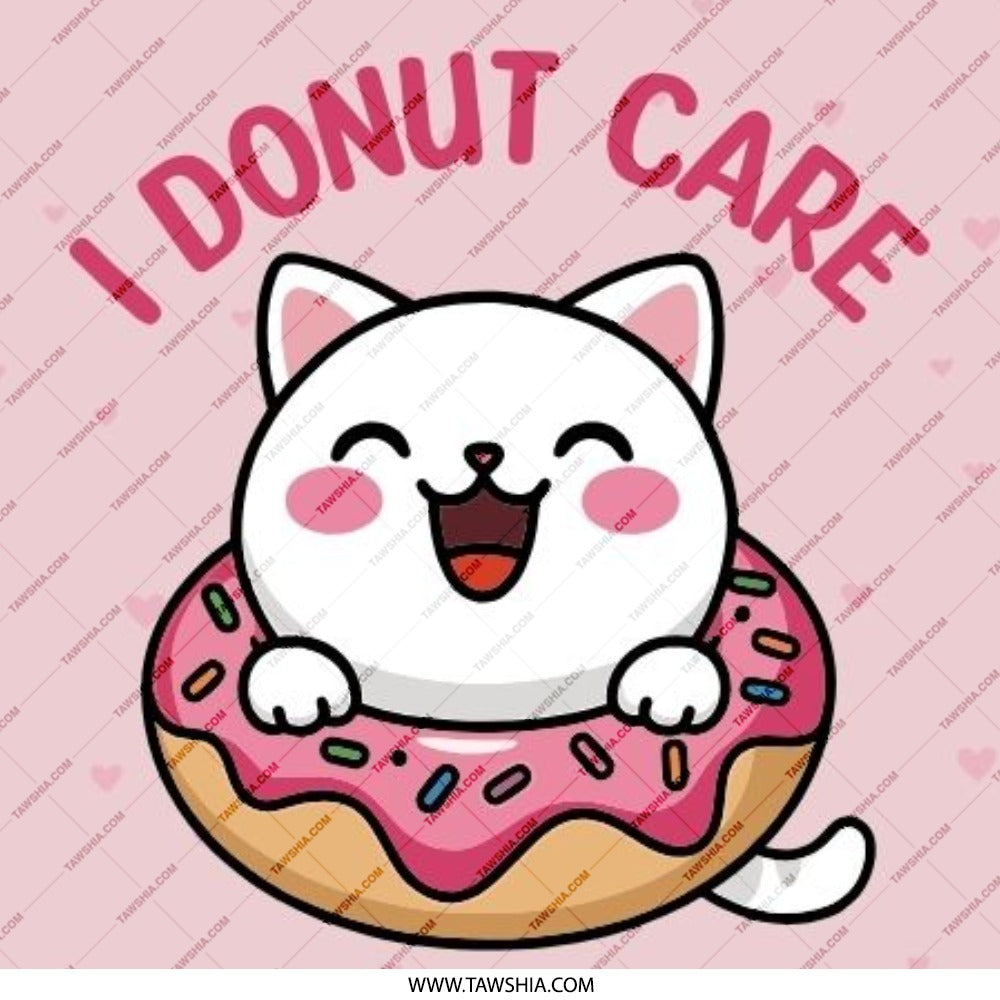 I Donut Care Pinback Button, Cute Cat Button, Kawaii Aesthetic Button, Funny Cat Lover Gift, Pink Donut Button, Foodie Button, Cat Meme - Tawshia