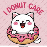 I Donut Care Pinback Button, Cute Cat Button, Kawaii Aesthetic Button, Funny Cat Lover Gift, Pink Donut Button, Foodie Button, Cat Meme - Tawshia