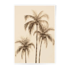Sepia Palm Tree Photographic Print, Tropical Decor, Beach Wall Art, Coastal Home Decor, Neutral Wall Art, Summer Vibes Art Print - Tawshia