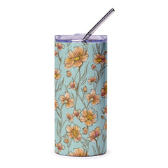 Floral Patterned Insulated Tumbler with Straw product type