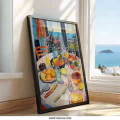 Still Life Wall Art, Impressionist Painting Print, Food Art Decor, Kitchen Wall Decor, Fruit and Flowers Art, Dining Room Art Print - Tawshia