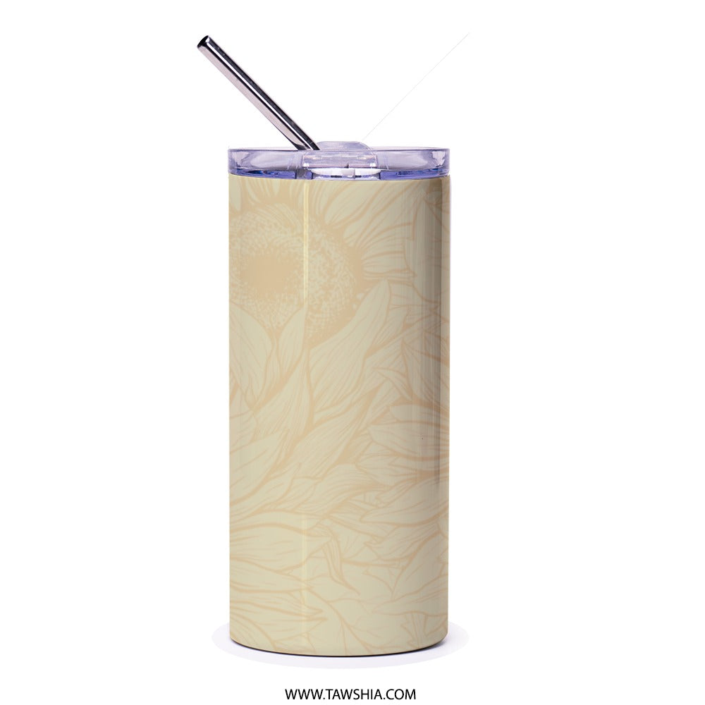 Sunflower Tumbler, Floral Design, Sunflower on Wood, Flower Tumbler, Gift for Her, Nature Tumbler, Cute Tumbler, Garden Design - Tawshia