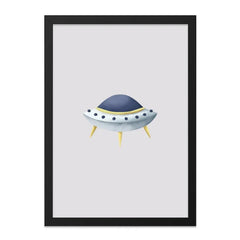 UFO Wall Art, Space Art Print, Flying Saucer Decor, Nursery Art, Kids Room Decor, Outer Space Wall Decor - Tawshia