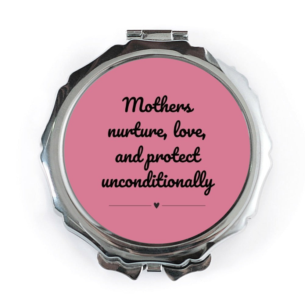 Mother's Love Pocket Mirror, Nurture Love Protect, Unconditional Pocket Mirror, Mom Gift Pocket Mirror, Mother's Day Pocket Mirror - Tawshia