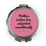 Mother's Love Pocket Mirror, Nurture Love Protect, Unconditional Pocket Mirror, Mom Gift Pocket Mirror, Mother's Day Pocket Mirror - Tawshia