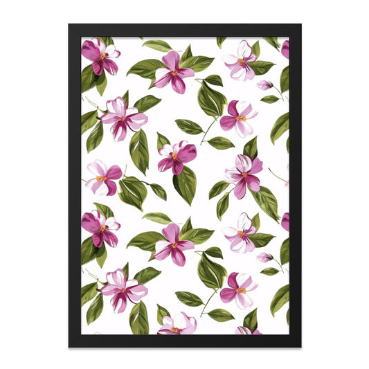 Floral Wall Art, Pink Flowers Print, Botanical Art Decor, Flower Pattern Painting, Feminine Wall Decor, Home Decor Art - Tawshia