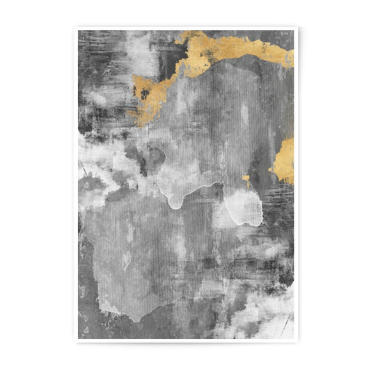 Gold Accent Abstract Photographic Print, Gray Wall Art, Modern Home Decor, Elegant Art Print, Minimalist Design, Wall Decor Art - Tawshia