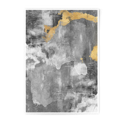 Gold Accent Abstract Photographic Print, Gray Wall Art, Modern Home Decor, Elegant Art Print, Minimalist Design, Wall Decor Art - Tawshia