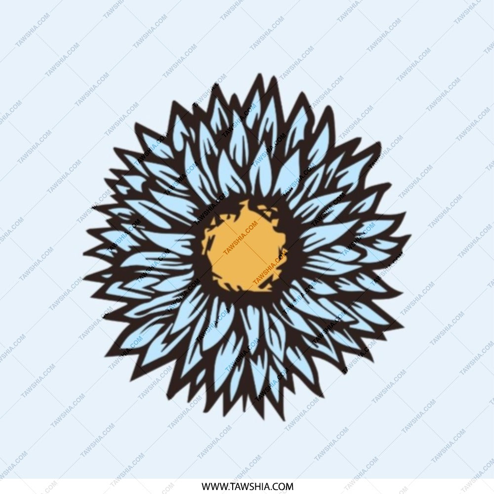 Blue Flower Pocket Mirror, Floral Design Mirror, Cute Compact Mirror, Unique Handbag Mirror, Makeup Mirror, Gift for Her - Tawshia