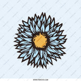 Blue Flower Pocket Mirror, Floral Design Mirror, Cute Compact Mirror, Unique Handbag Mirror, Makeup Mirror, Gift for Her - Tawshia