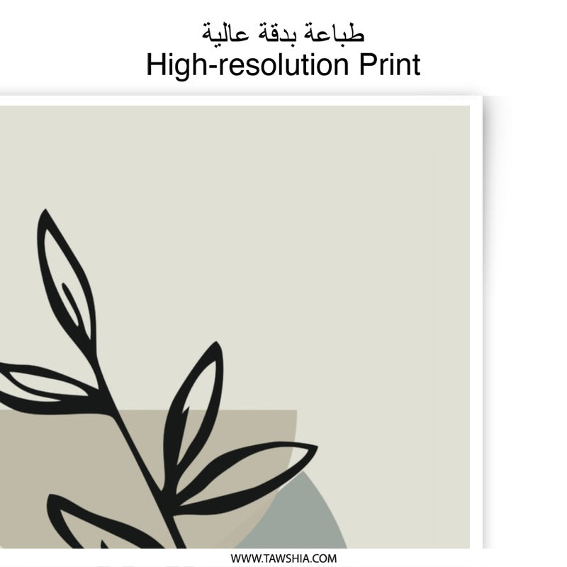 Botanical Photographic Print, Minimalist Wall Art, Leaf Line Drawing, Abstract Shapes, Modern Home Decor, Nature Art, Aesthetic Print - Tawshia