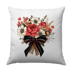 Floral Bouquet Pillow, Elegant Home Decor, Flower Accent Pillow, Decorative Throw Pillow, Botanical Design, Romantic Pillow Gift - Tawshia