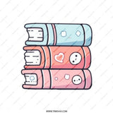 Stack of Books Pinback Button, Kawaii Books Badge, Book Lover Gift, Cute Pin Button, Colorful Books, Reader Accessory, Trendy Buttons - Tawshia