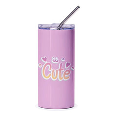 Cute Tumbler, Girly Tumbler, Aesthetic Tumbler, Trendy Tumbler, Pink Tumbler, Tumblers with Straw, Tumbler Gift, Cute Gifts for Her - Tawshia