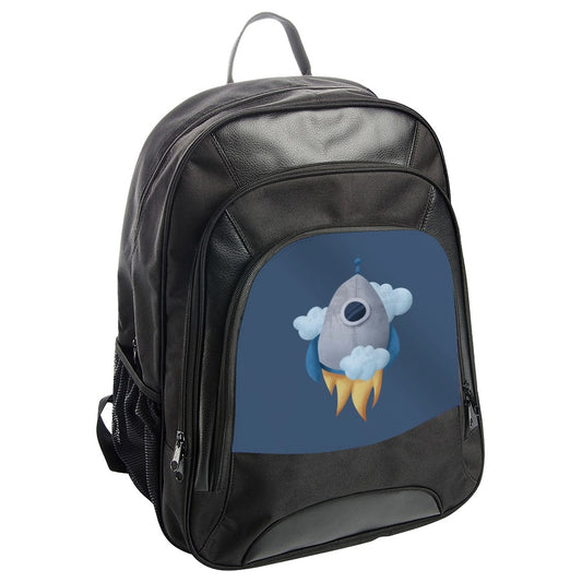 Rocket Ship Backpack, Space Adventure Bag, Cute Cartoon Rocket, Kid's School Bag, Travel Backpack, Unique Space Gift, Rocket Lover Backpack - Tawshia