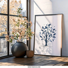Blue Tree Wall Art, Minimalist Print, Nature Home Decor, Modern Wall Decor, Abstract Tree Art, Contemporary Art Print - Tawshia