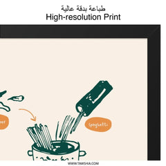 Pasta Time Wall Art, Spaghetti Recipe Print, Kitchen Decor, Foodie Gift, Italian Cuisine Art, Culinary Wall Art, Pasta Lovers Gift - Tawshia