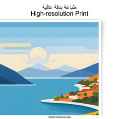 Coastal Italy Photographic Print, Mediterranean Sea Art, Italian Village Scene, Travel Poster, Wall Art Decor - Tawshia