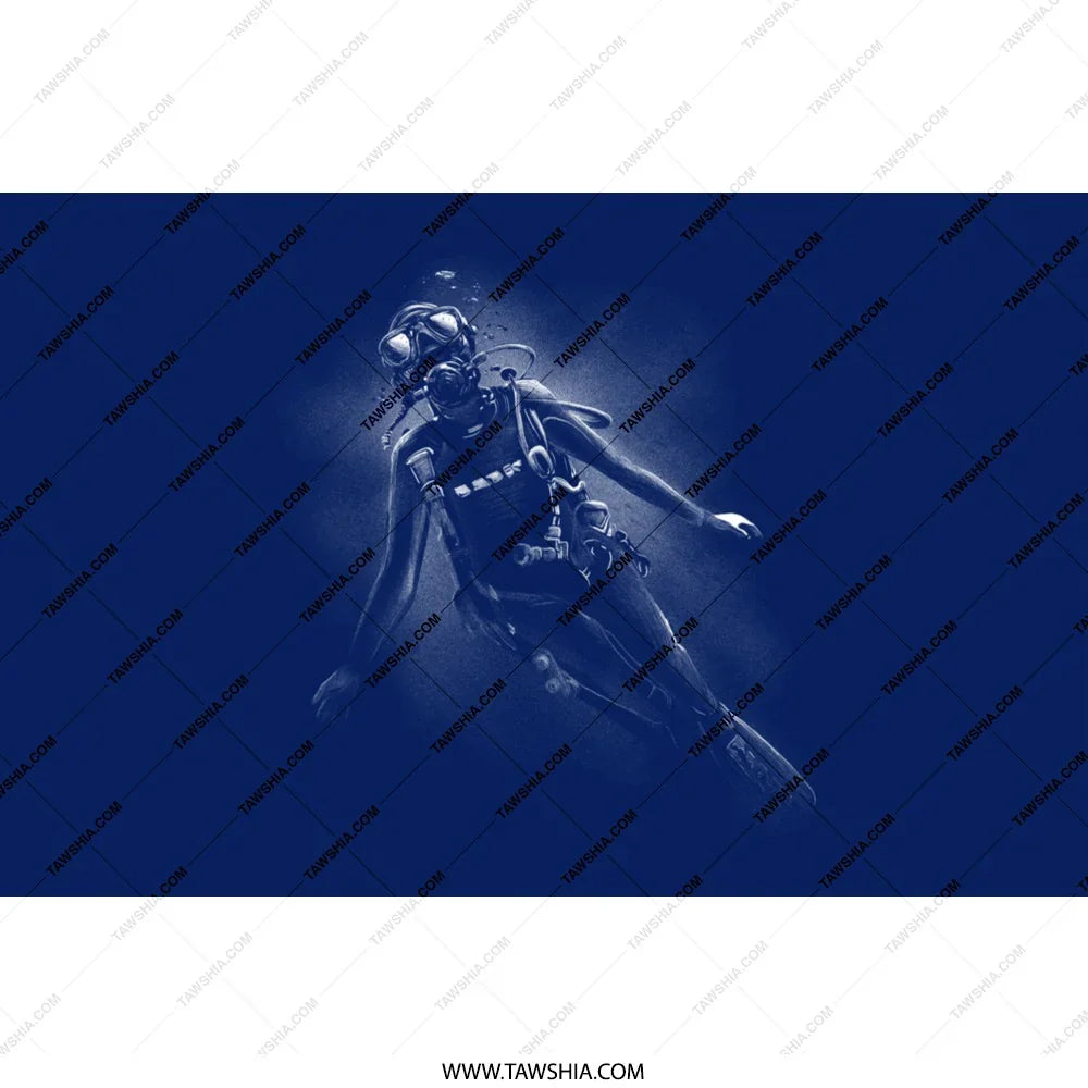 Deep Sea Diver Graphic Print Scuba Diving Art product