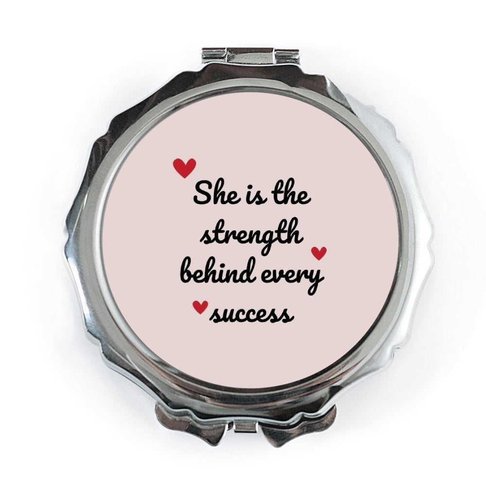 Strength Pocket Mirror, Inspirational Quote, Women's Empowerment, Gift for Her, Pocket Mirror for Purse, Handbag Mirror, Compact Mirror - Tawshia