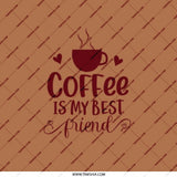 Coffee is My Best Friend Pocket Mirror, Cute Coffee Lover Gift, Unique Compact Mirror, Coffee Addict Present, Travel Size Mirror - Tawshia