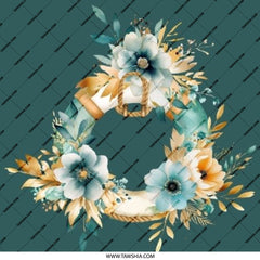 Floral Wreath Pinback Button, Nautical Theme Button, Boho Chic Button, Decorative Pin, Cute Button, Trendy Gift Button, Button for Backpack - Tawshia