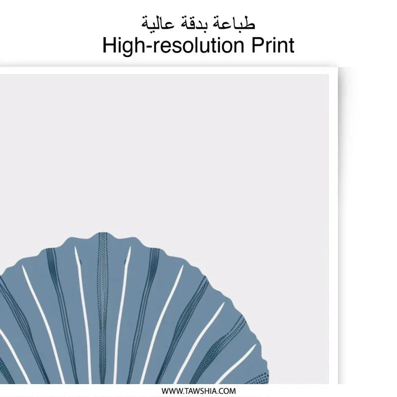 Blue Seashell Photographic Print, Coastal Wall Decor, Beach House Art, Ocean Shell Art, Nautical Print, Summer Decor - Tawshia