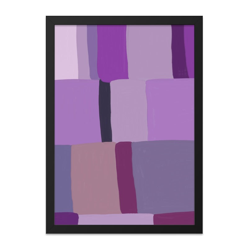 Abstract Purple Wall Art, Geometric Wall Decor, Modern Art Print, Home Decor, Living Room Art, Stylish Prints, Trendy Wall Hanging - Tawshia