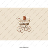 Vintage Pram Tumbler, Baby Carriage Tumbler, Elegant Pram Design, Classic Baby Stroller Art, Drinkware Gift, Unique Gift - Tawshia