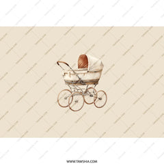 Vintage Pram Tumbler, Baby Carriage Tumbler, Elegant Pram Design, Classic Baby Stroller Art, Drinkware Gift, Unique Gift - Tawshia