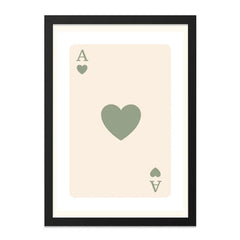 Ace of Hearts Wall Art, Card Wall Decor, Playing Card Print, Modern Wall Art, Minimalist Decor, Game Room Art, Ace Card Wall Art - Tawshia