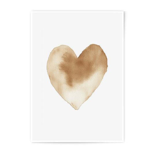 Watercolor Heart Photographic Print, Minimalist Love Art, Neutral Wall Decor, Anniversary Gift, Valentine's Day Gift, Romantic Home Decor - Tawshia