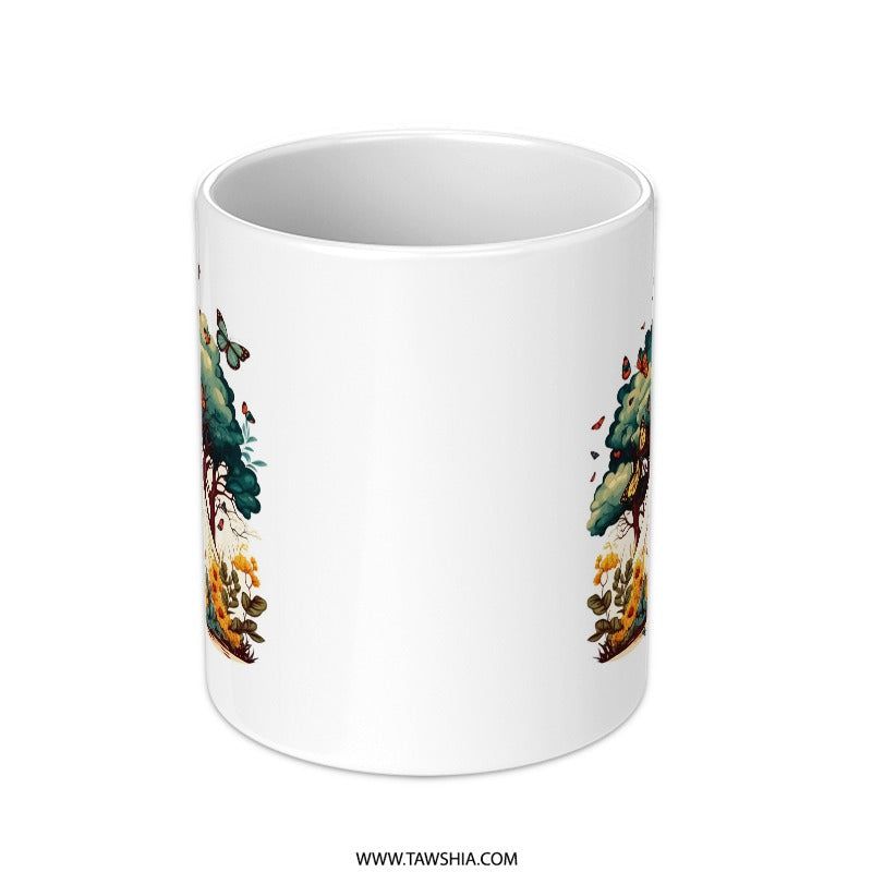 Camping Mug, Butterfly Mug, Nature Lover Mug, Tent Art Mug, Adventure Mug, Outdoorsy Gift, Coffee Mug, Tea Mug, Hot Chocolate Mug, Unique - Tawshia