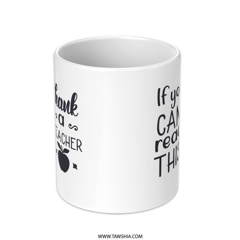 Thank You Teacher Mug, Teacher Appreciation Gift, Reading Teacher Mug, Unique Teacher Present, Gift for Teacher, Present for Educator - Tawshia