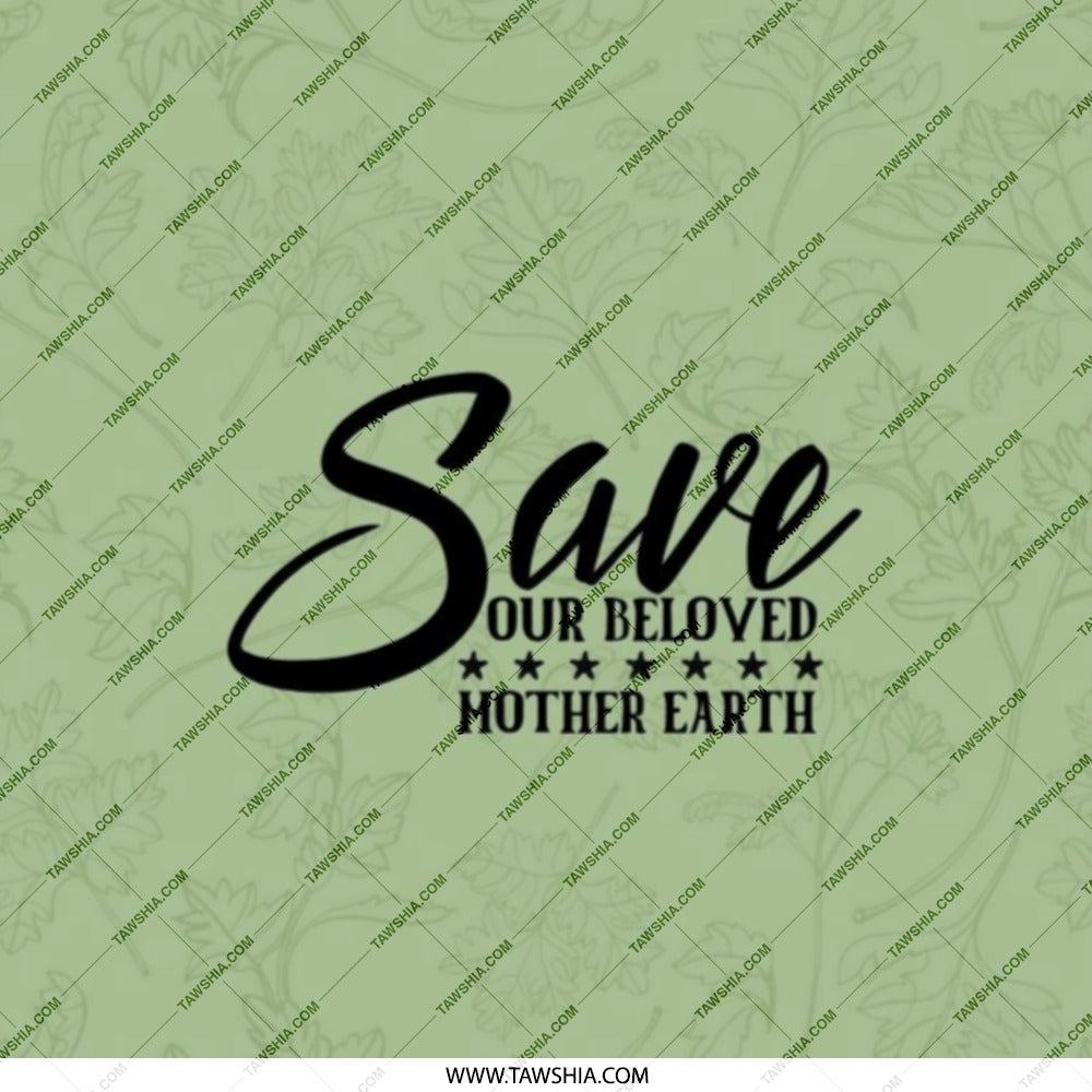 Save Mother Earth Pocket Mirror, Environmental Gift, Eco Friendly Mirror, Green Leaves Design, Nature Lover Gift, Small Mirror for Purse - Tawshia