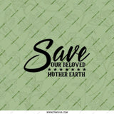 Save Mother Earth Pocket Mirror, Environmental Gift, Eco Friendly Mirror, Green Leaves Design, Nature Lover Gift, Small Mirror for Purse - Tawshia