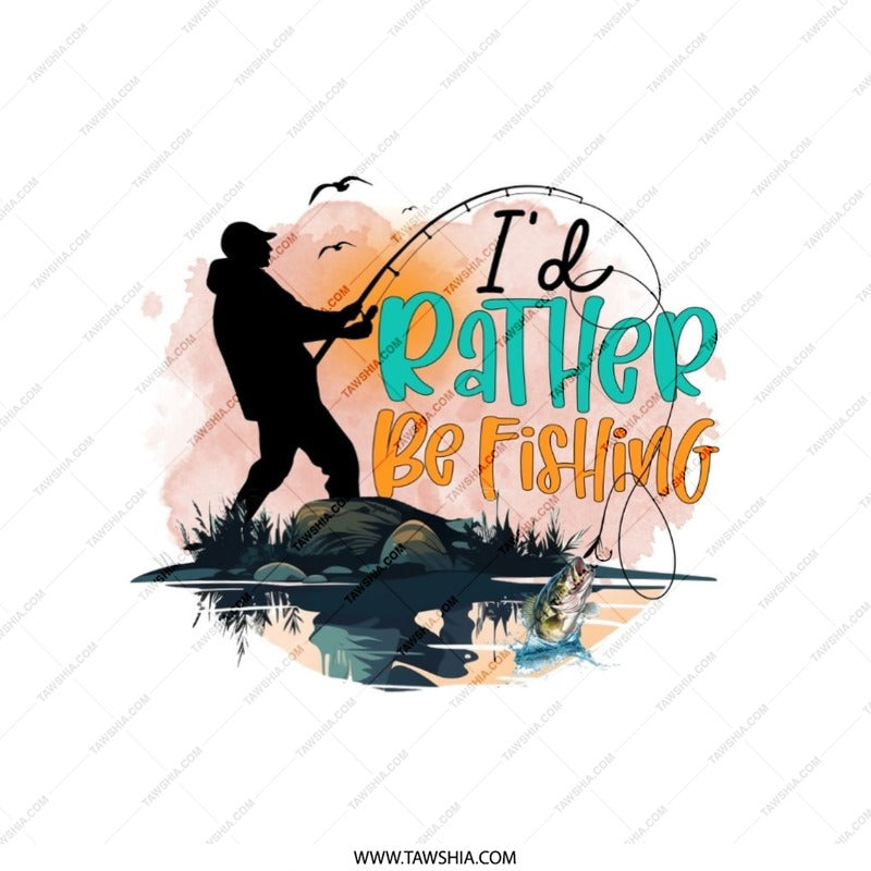 Fishing Pillow, Angler Gift, I'd Rather Be Fishing, Lake House Decor, Fisherman Design, Outdoor Adventure Throw Pillow, Fishing Lover - Tawshia