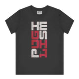 Bold Red and White Graphic on Black T-Shirt product
