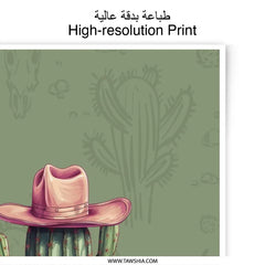 Cowboy Cactus Photographic Print, Desert Art Print, Southwest Wall Decor, Western Home Decor, Botanical Art, Floral Cactus Print - Tawshia